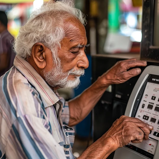 Figure-4 Old man using voting right